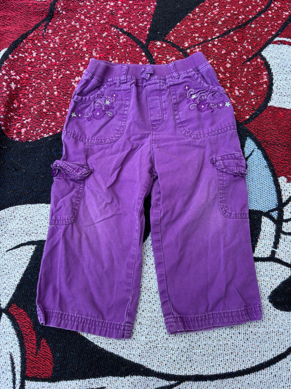 VTG Y2K ARIZONA JEANS PURPLE EMBROIDERED FLOWER PANTS GIRLS
SIZE 24 MONTHS